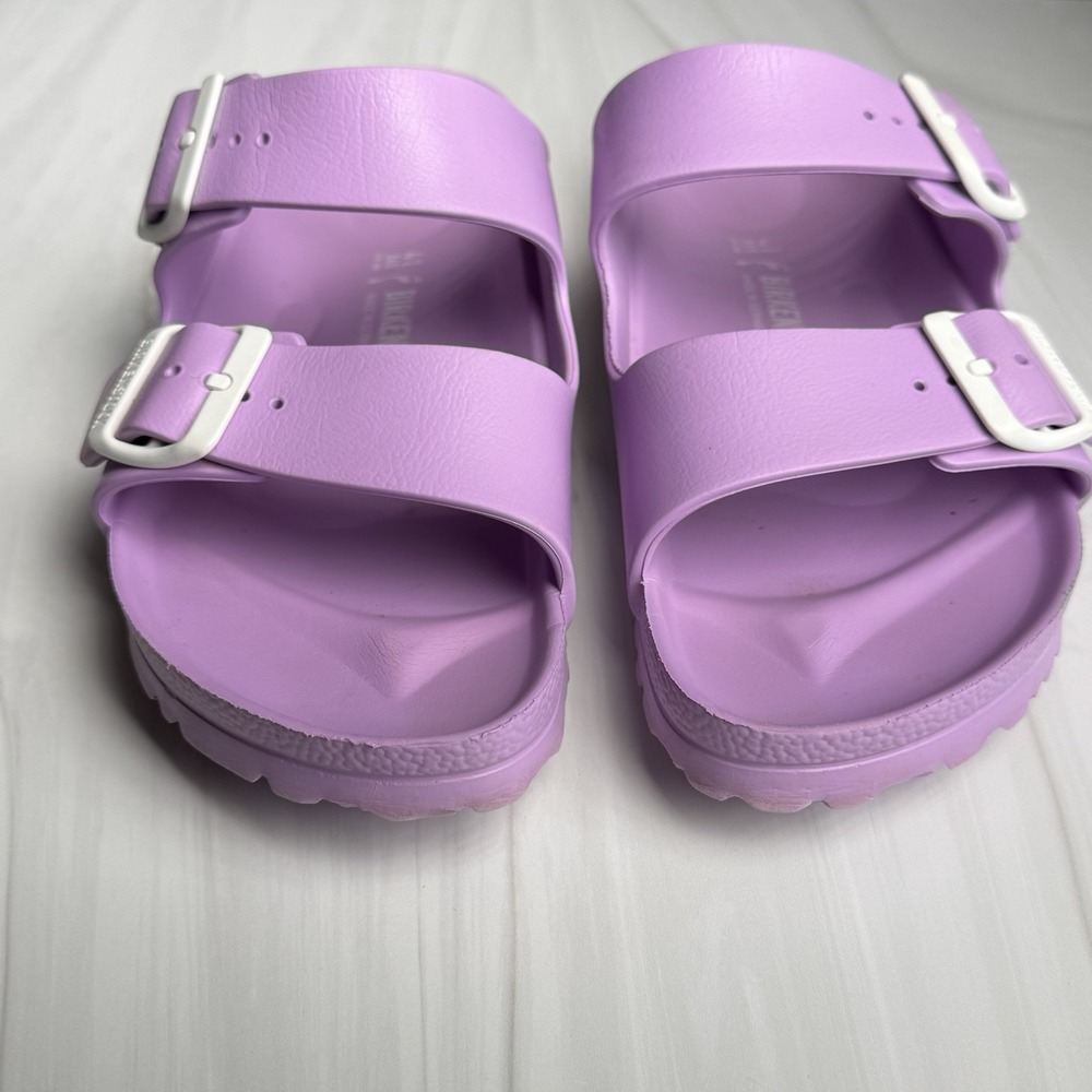 Birkenstock Arizona EVA Sandals 41 Womens 10 Mens 8 Lavender Purple White Buckle - Picture 10 of 16